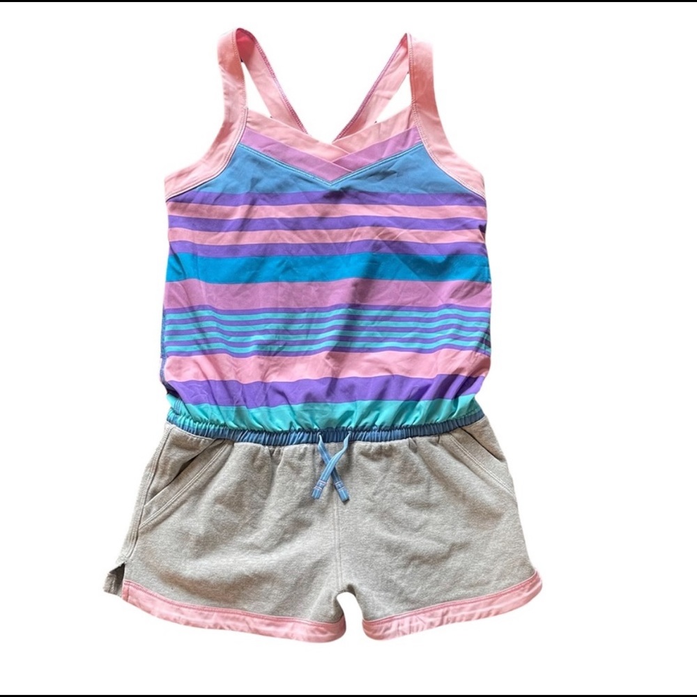 Ivivva Pink Purple Blue Striped Tank Romper
